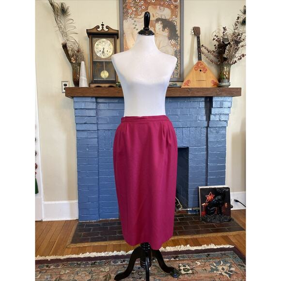 Pendleton Dresses & Skirts - Vintage PENDLETON Virgin Wool Pencil Womens Skirt 12 Waist 30” Magenta Pink USA